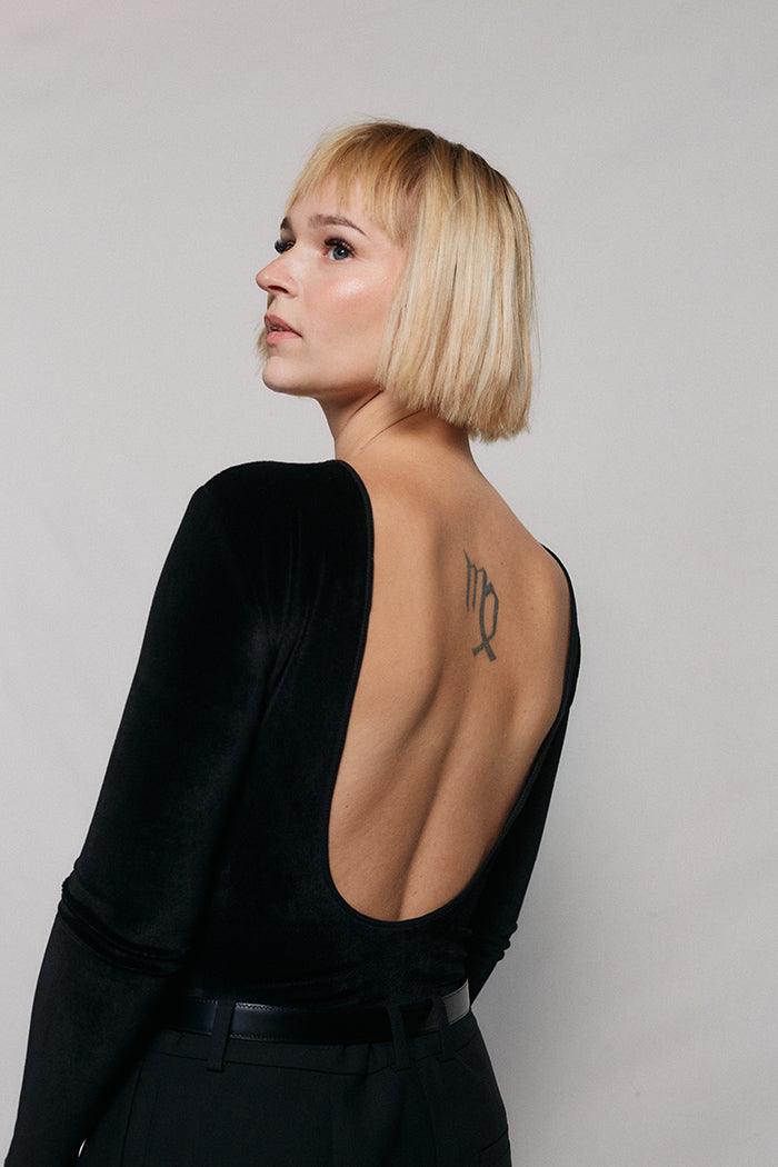 Black Velvet Bodysuit
