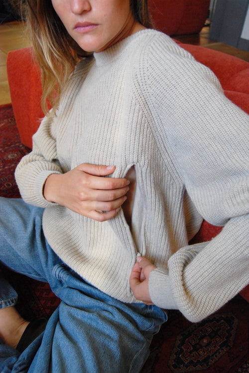 Pull up Knitted Breastfeeding Sweater 