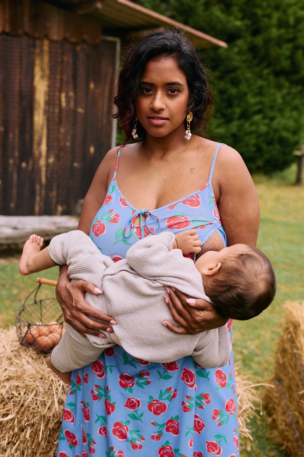 Blue Rose Nursing Dress | Nursing Dress