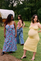 Blue Rose Breastfeeding Dress