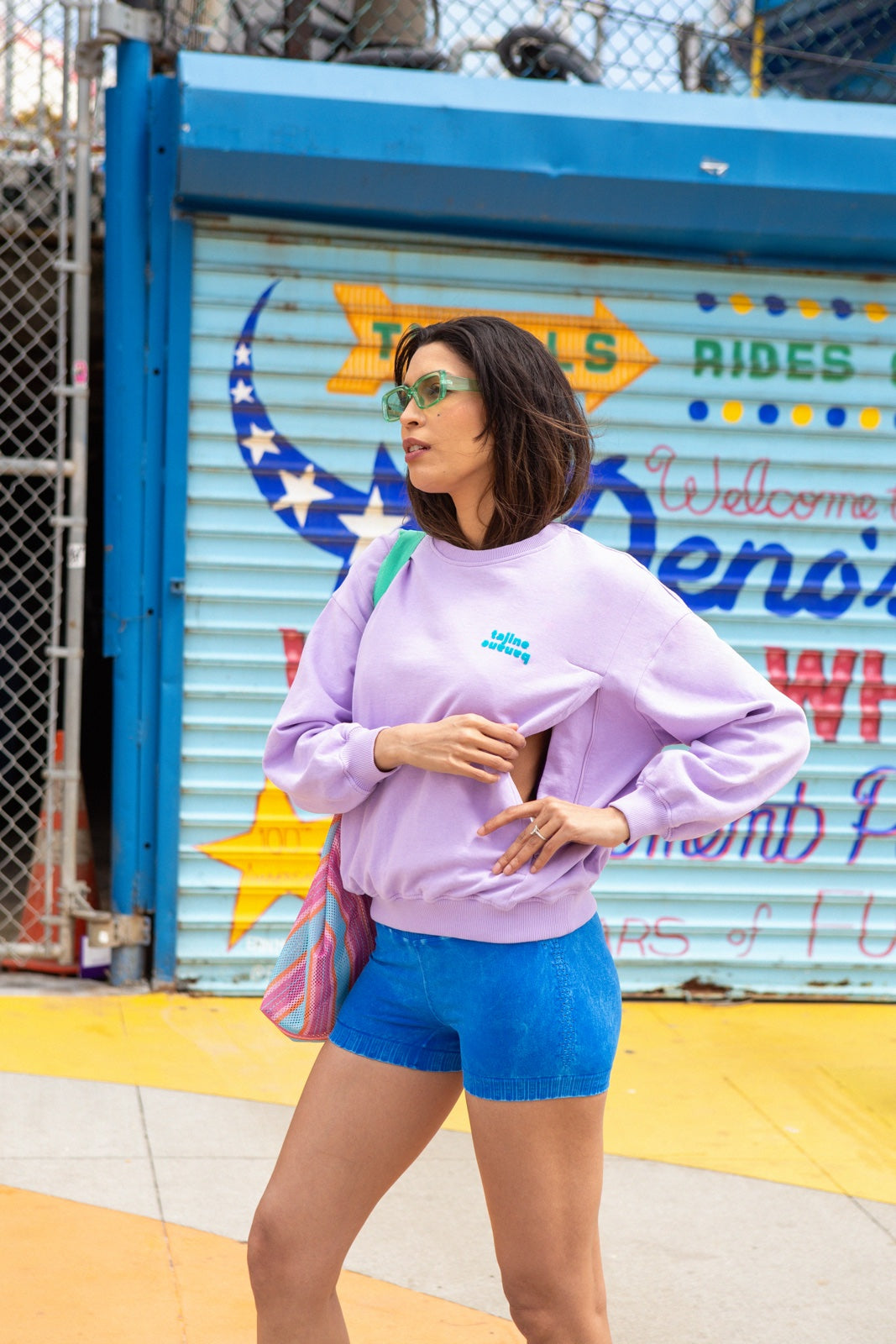 La P'allaite Purple Breastfeeding Sweatshirt