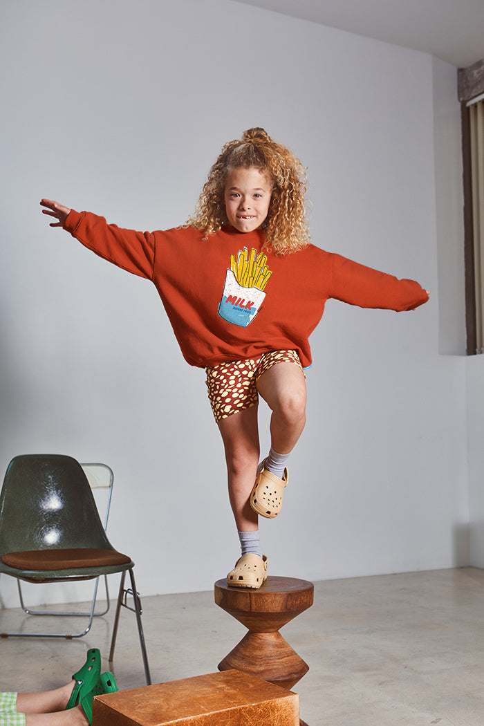 Milk Before Fries Kids Sweatshirt
