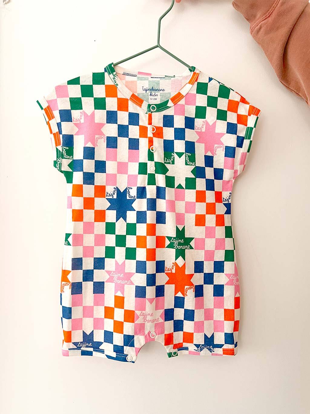  Checkered Baby Romper